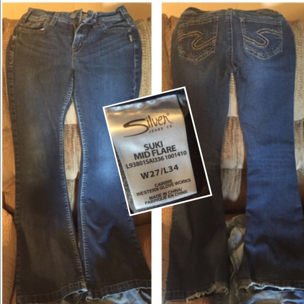 Women's silver jeans