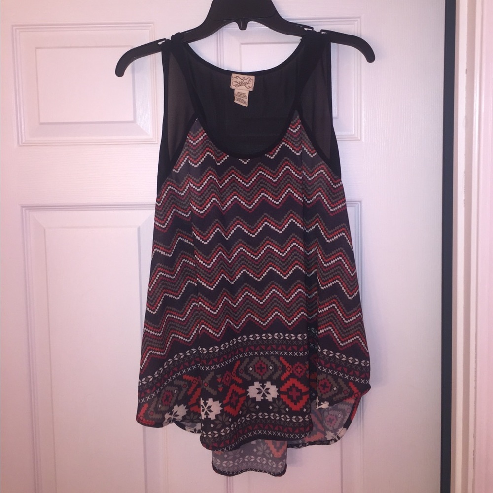 Boho chic tribal print tank top