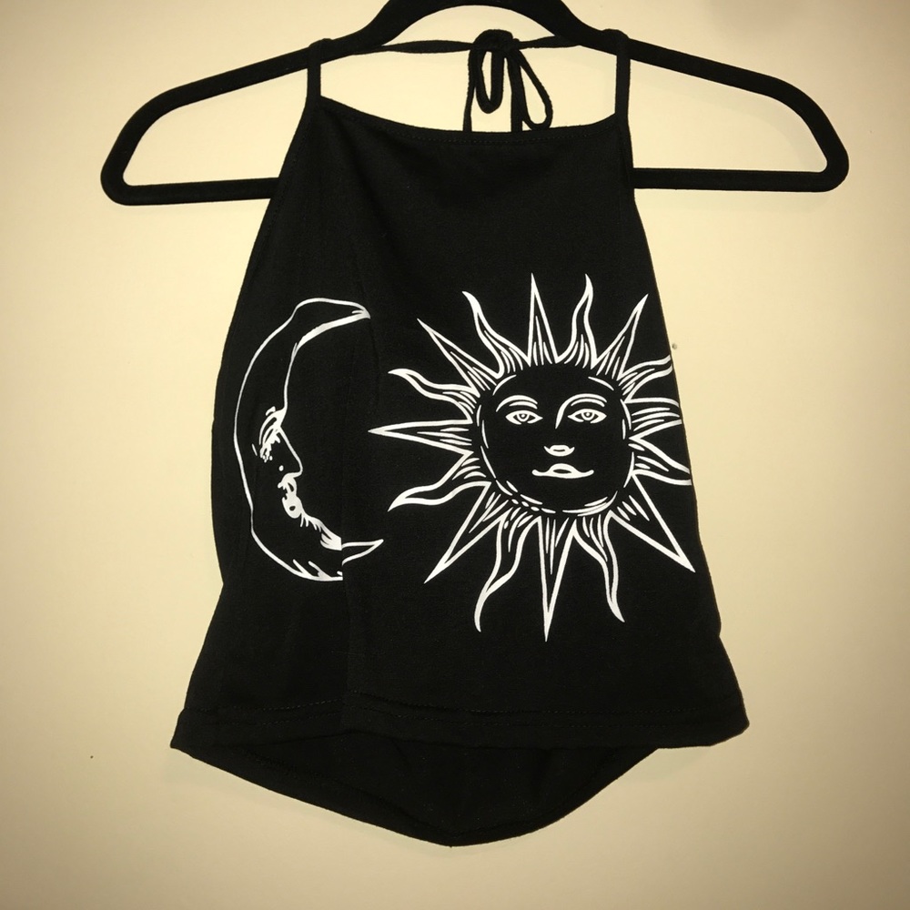 Sun & moon halter crop top