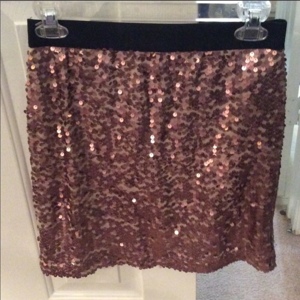 Xileration Bronze Sequin Skirt - Fun & Flirty