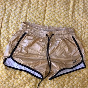 Metallic Gold Puma Shorts