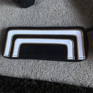 Black/White/Gold Mac brush bag