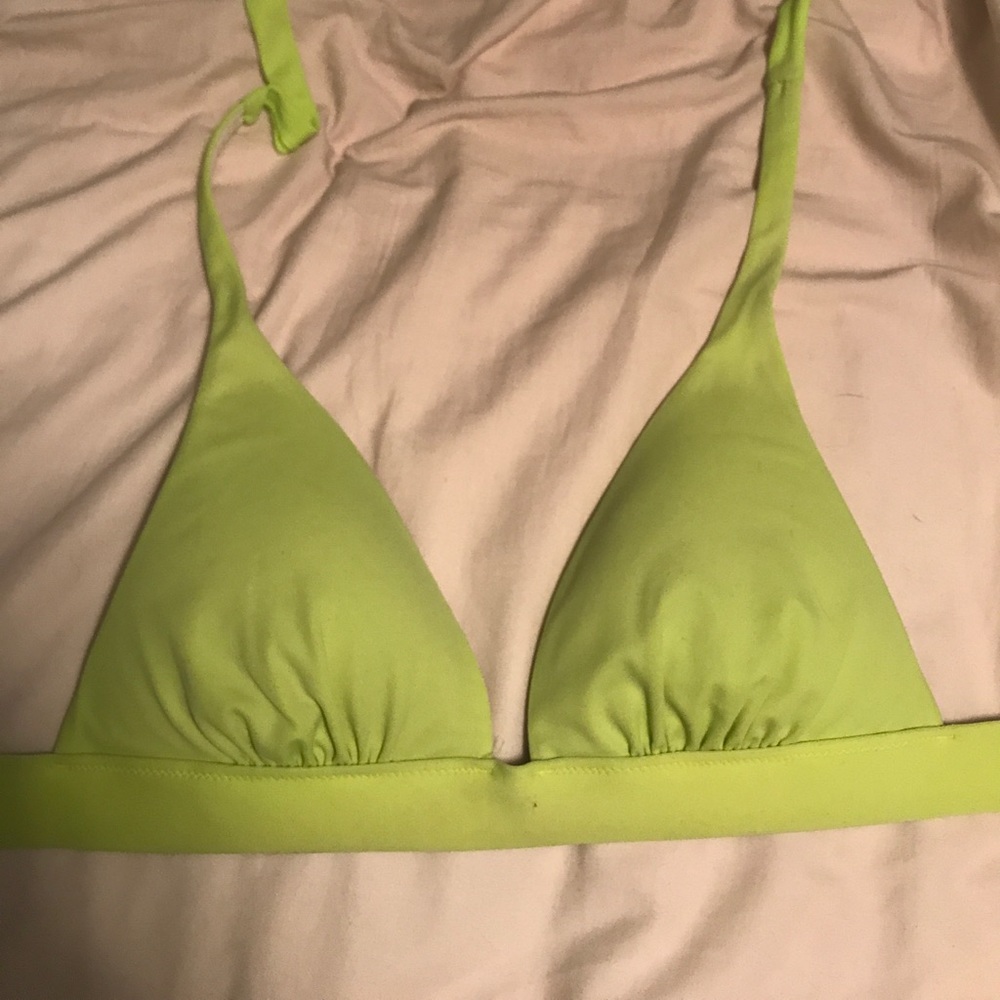 Lime green Victoria Secret bikini top.