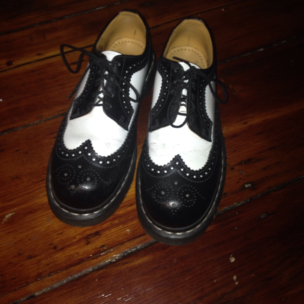 Black and white Dr. Martens