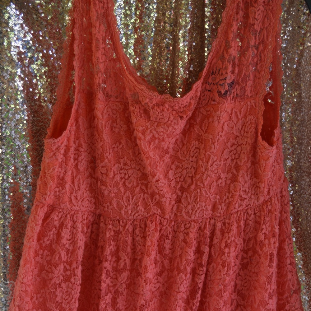 Lace Tank Coral