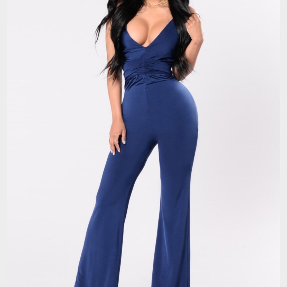 Sexy blue jumpsuit
