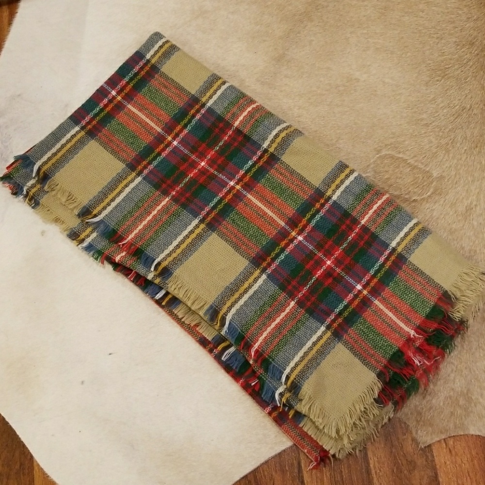 Plaid blanket scarf