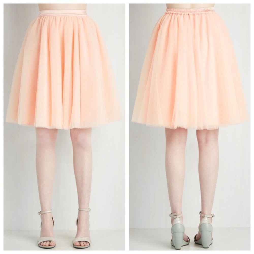 Modcloth Turning in Tulle Skirt - Peach