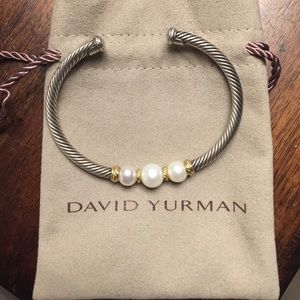 David Yurman 3mm Pearl Sterling/18K Gold Spacer