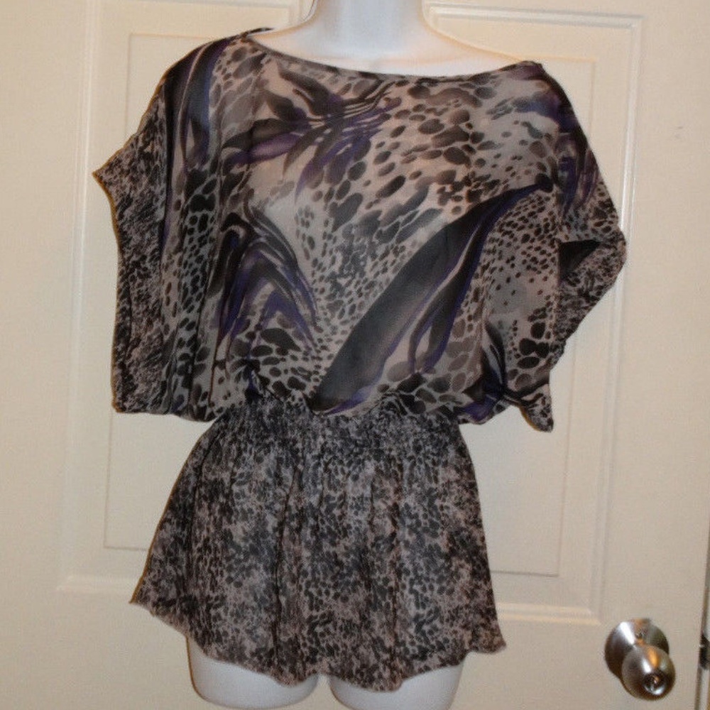Miley Cyrus Max Azria Animal Print Purple & Gray