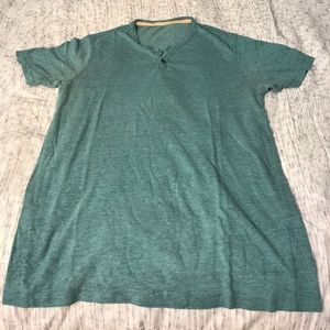 Alternative green men's henley t-shirt size M