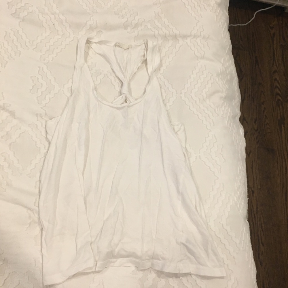 White crossback workout tank