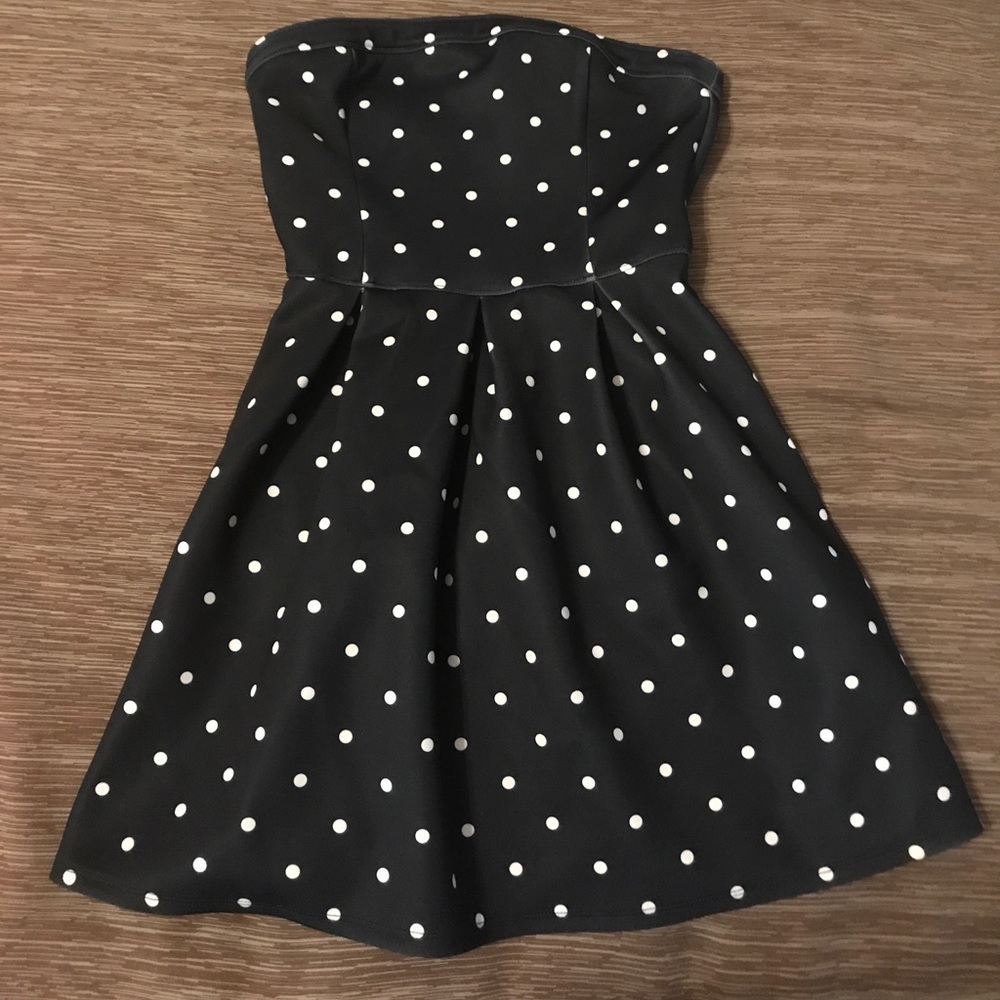 Navy blue, white polkadots Abercrombie kids dress