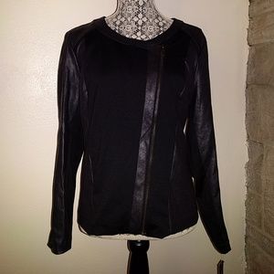 Faux leather asymmetrical moto jacket