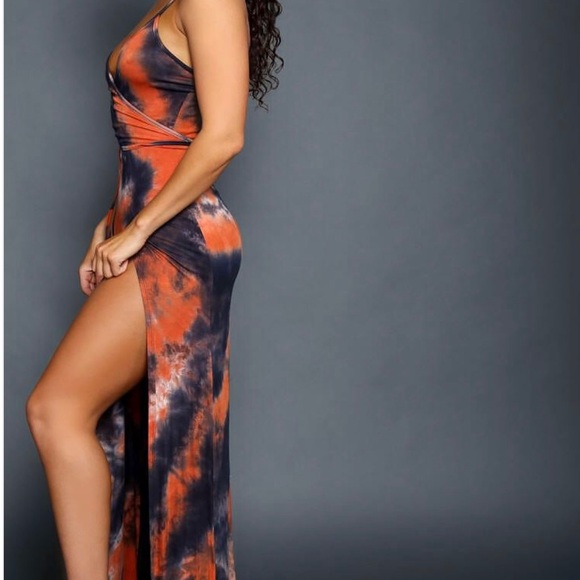 💕 LAST ONE (Small) Sexy Tie Dye Wrap Dress - Picture 3 of 6