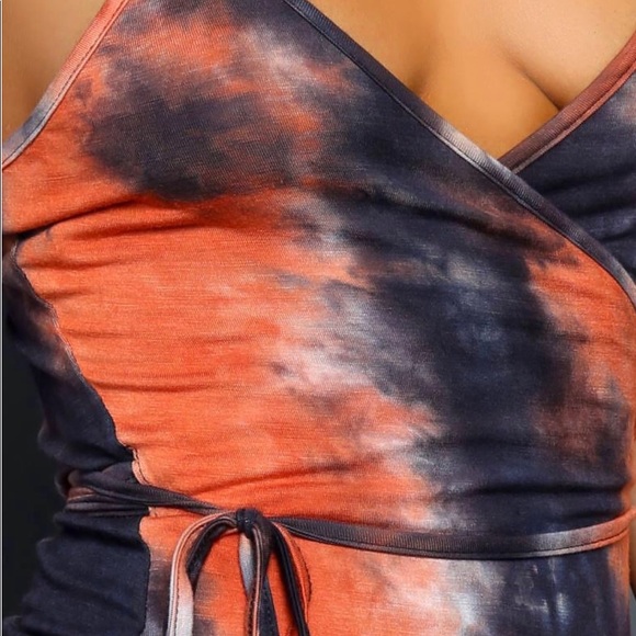 💕 LAST ONE (Small) Sexy Tie Dye Wrap Dress - Picture 4 of 6