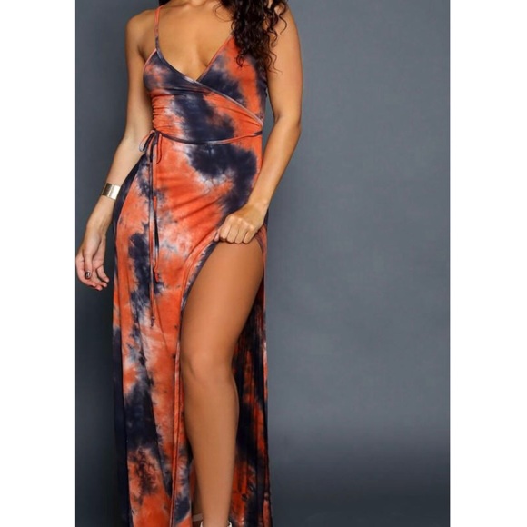 💕 LAST ONE (Small) Sexy Tie Dye Wrap Dress - Picture 5 of 6