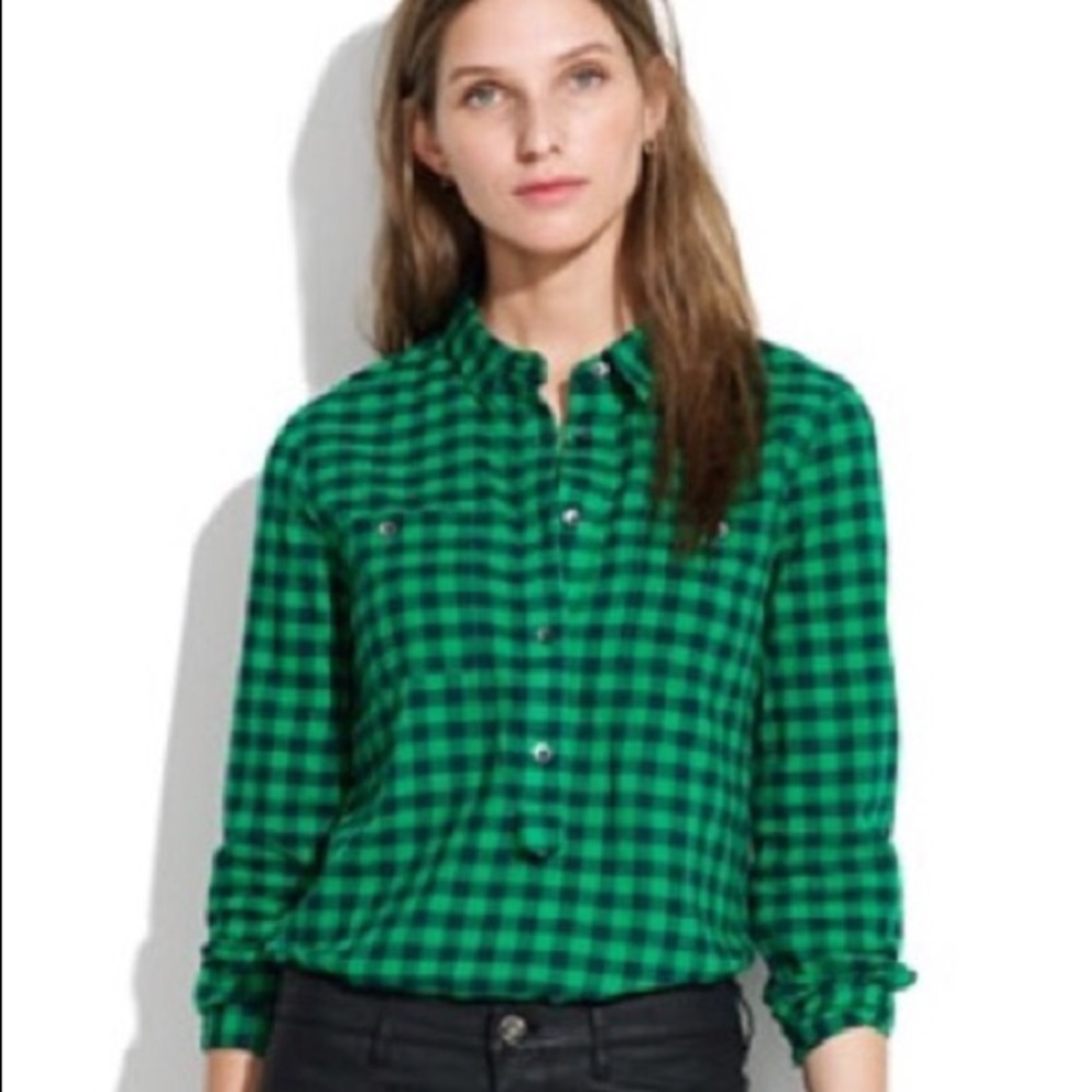 Madewell checkered popover shirt