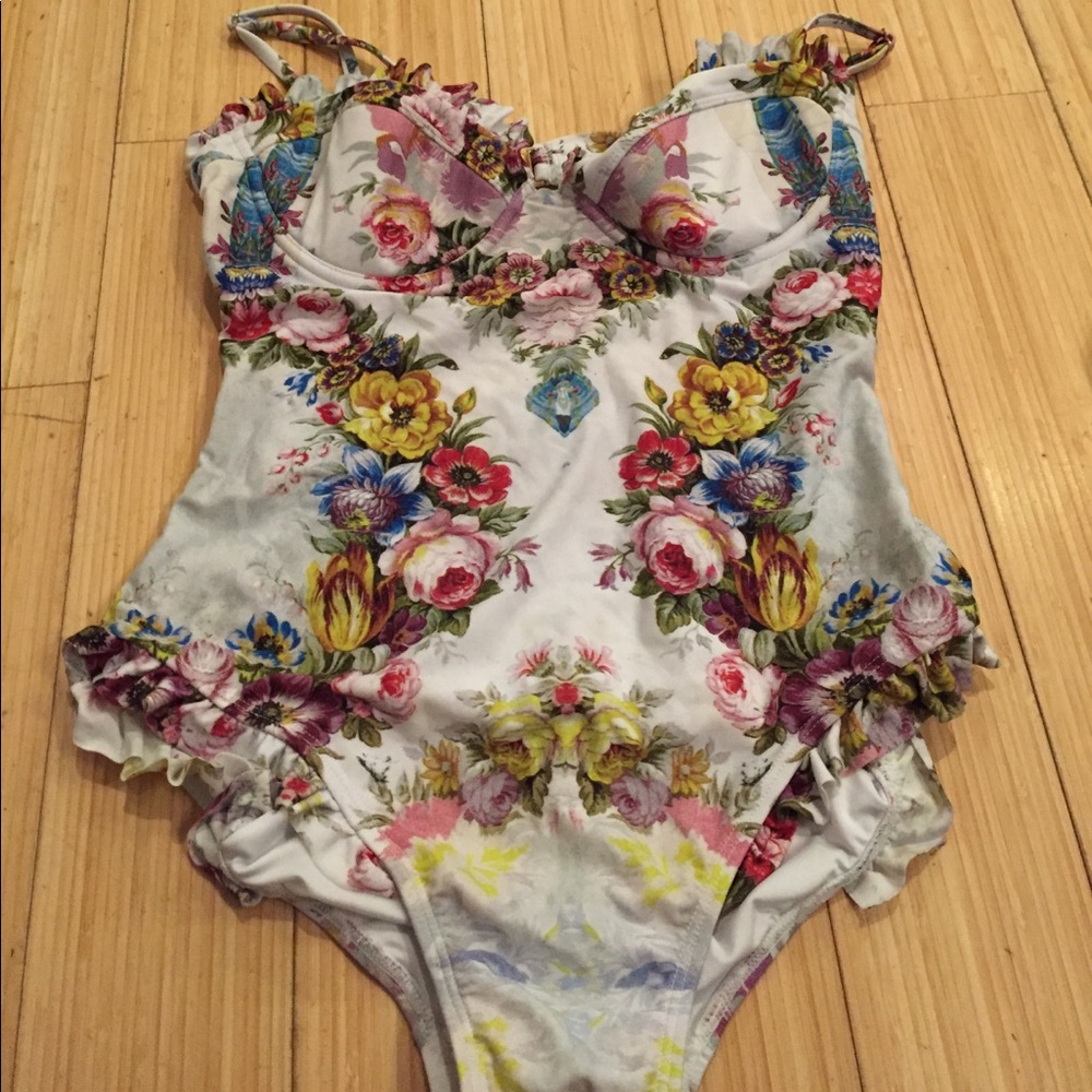 Wildfox French Flowers Kitty Lovelock Ruffle Suit