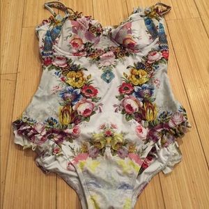 Wildfox French Flowers Kitty Lovelock Ruffle Suit
