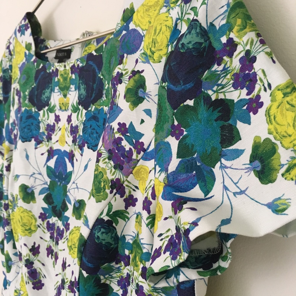 Linen Cotton Floral Sheath Dress