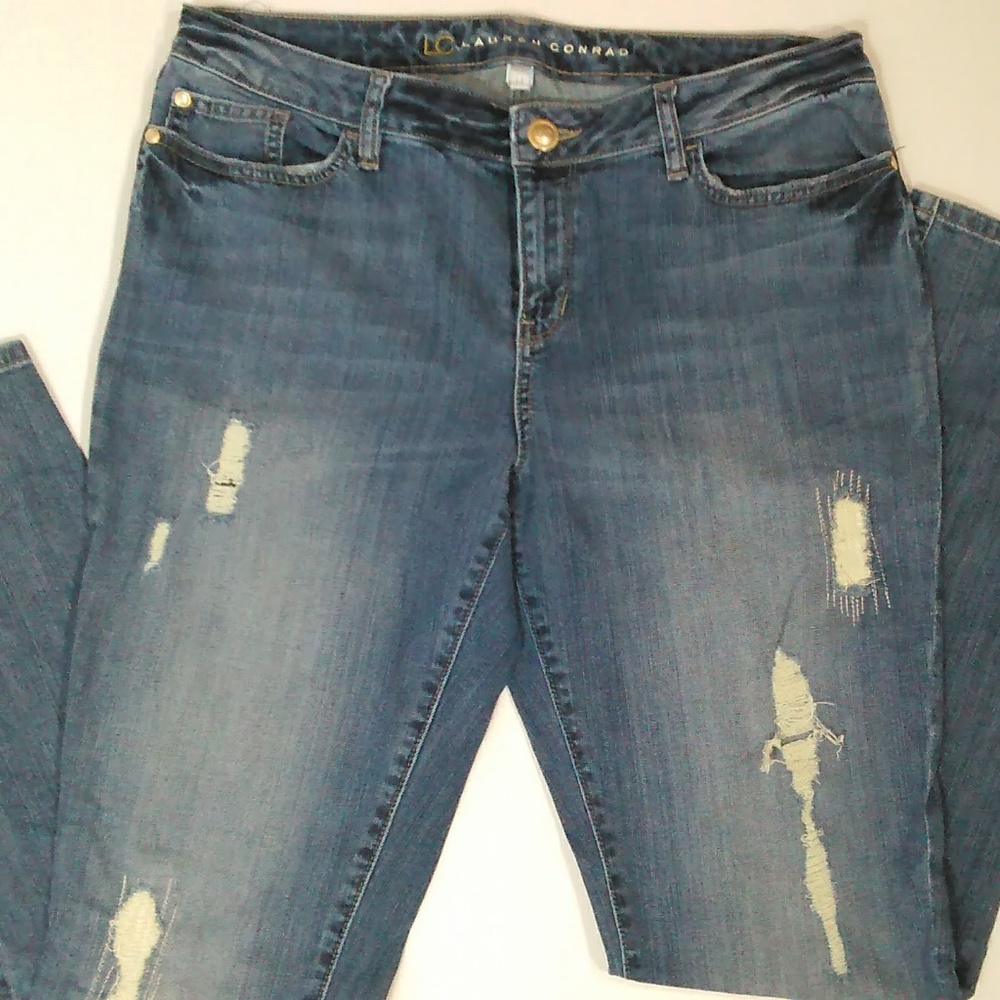 LC Lauren Conrad Distressed Skinny Jeans