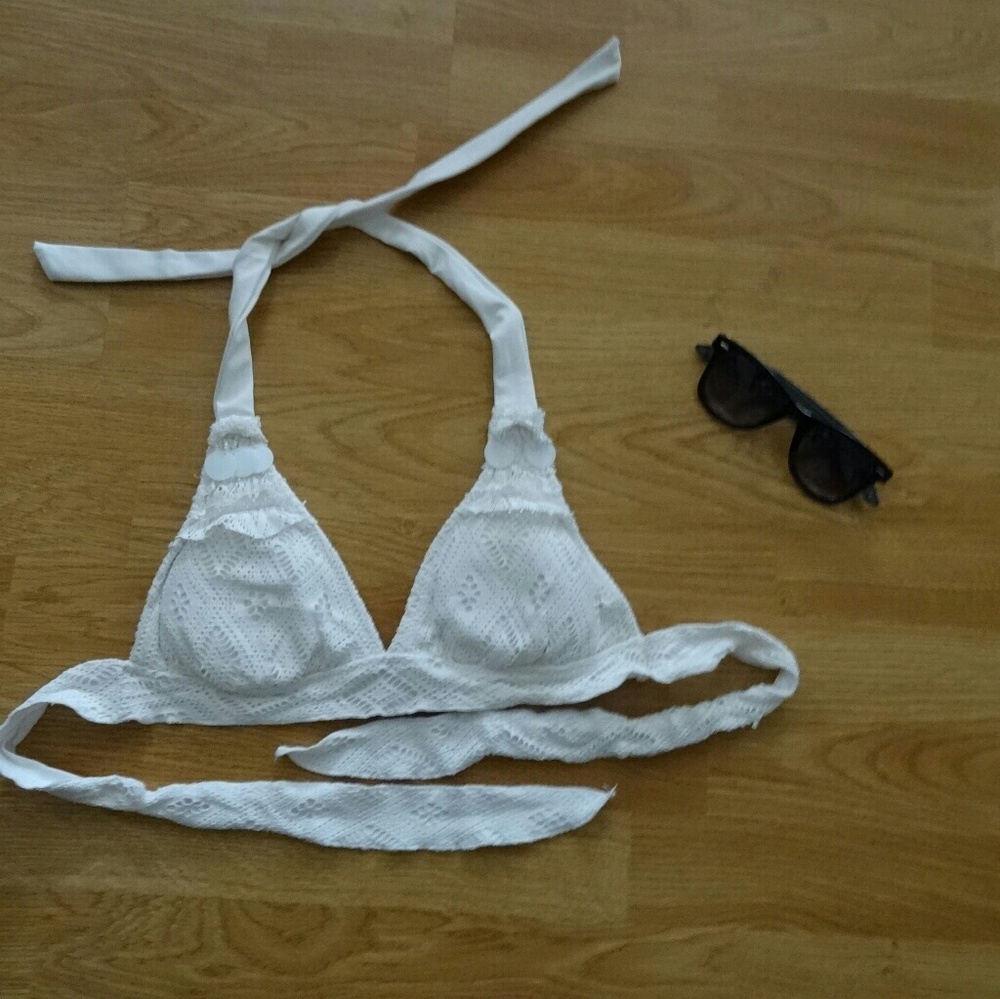 Becca Swimwear White Crochet Detail Top