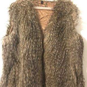 Express faux fur vest