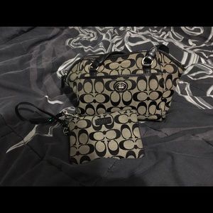 Coach bag with matching wristlet