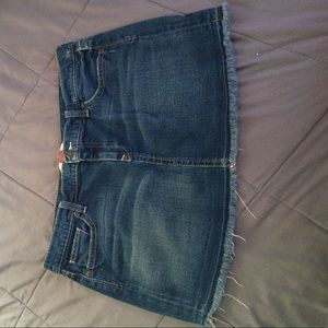 Denim Ultra Low Waist Skirt