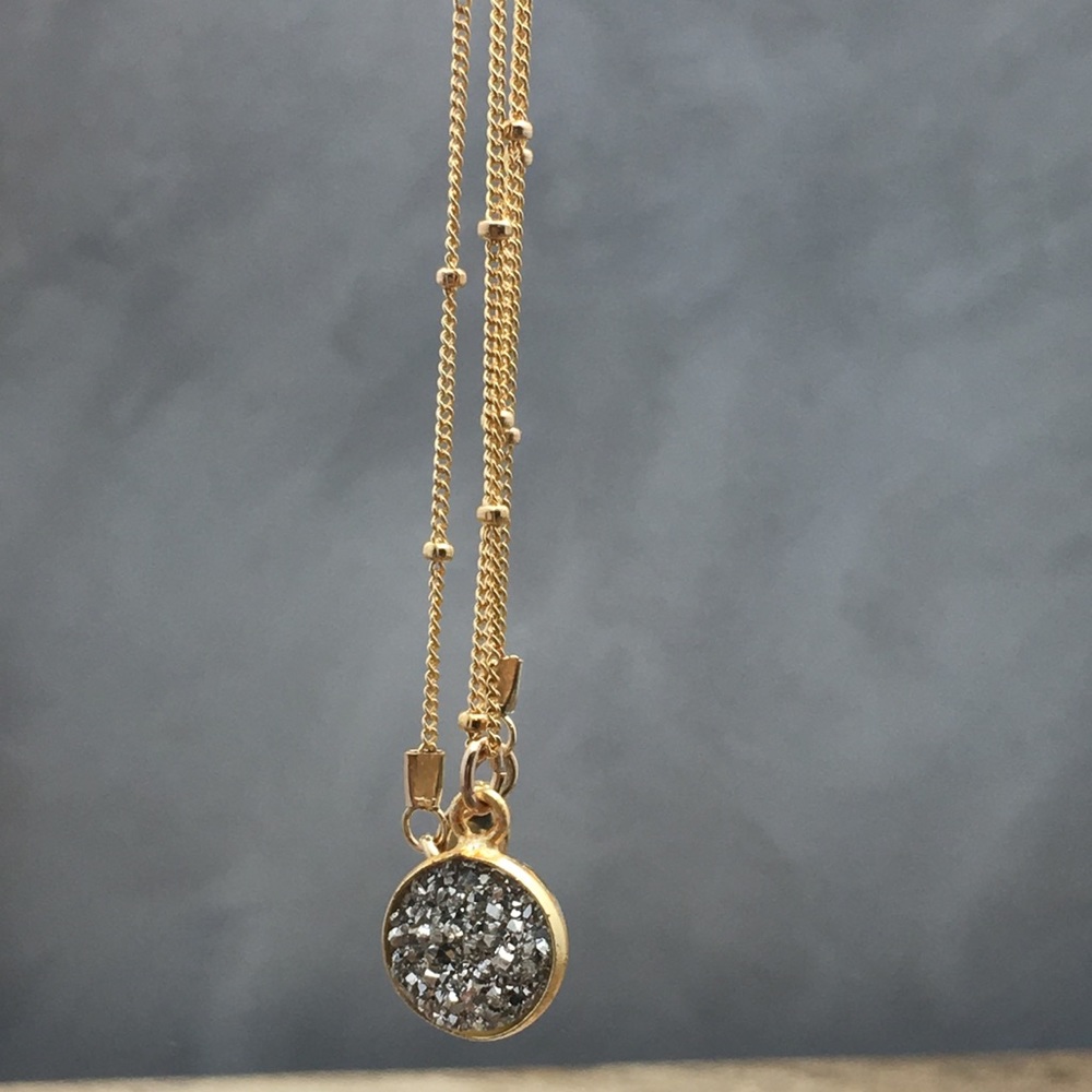 Druzy Pyrite necklace - Picture 3 of 5