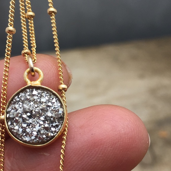 Druzy Pyrite necklace - Picture 5 of 5