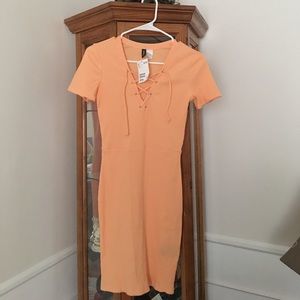 Sweet peach dress with lace