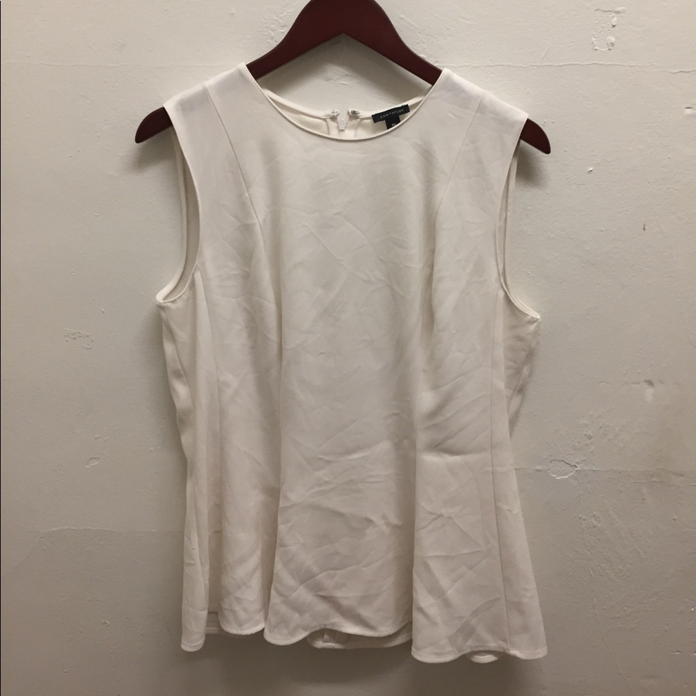 Ann Taylor peplum flare cream top