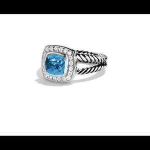 David YurmanPetite Albion Ring Blue Topaz Diamonds