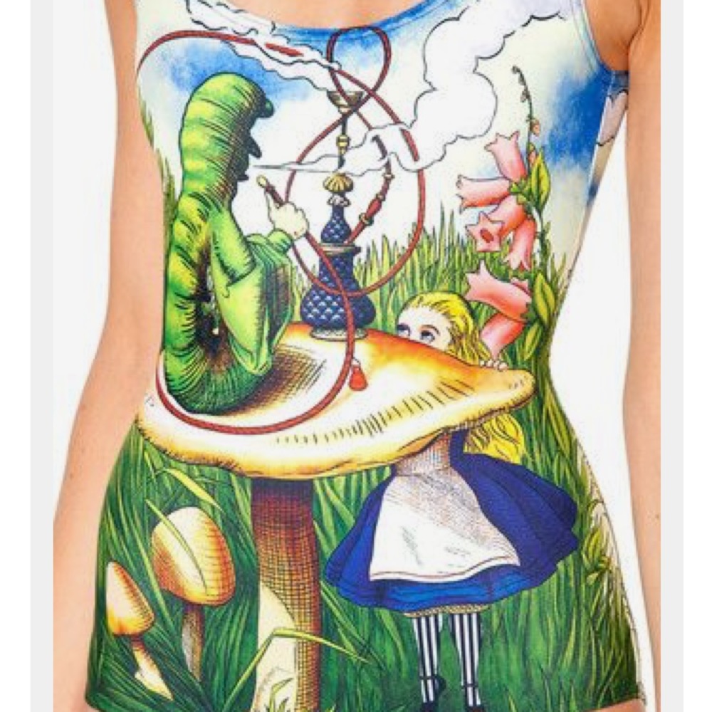 Alice in Wonderland Swimsuit Black Milk