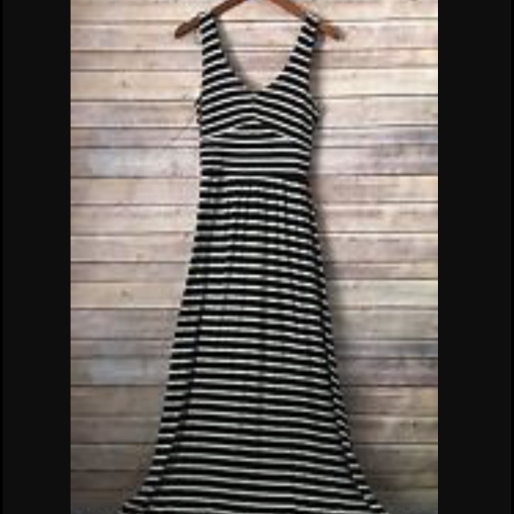 Anthropologie Puella scribble striped maxi dress