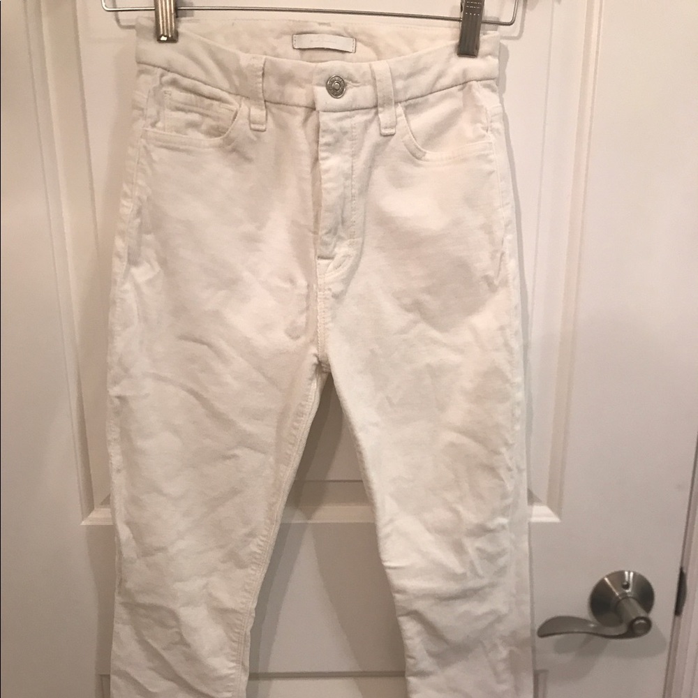 White corduroy pants