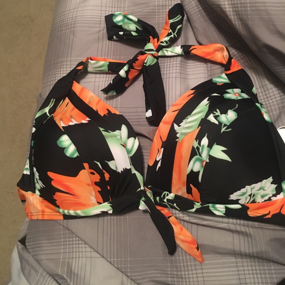 Floral Bathing Suit Top XXL