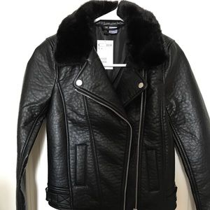 Black leather jacket
