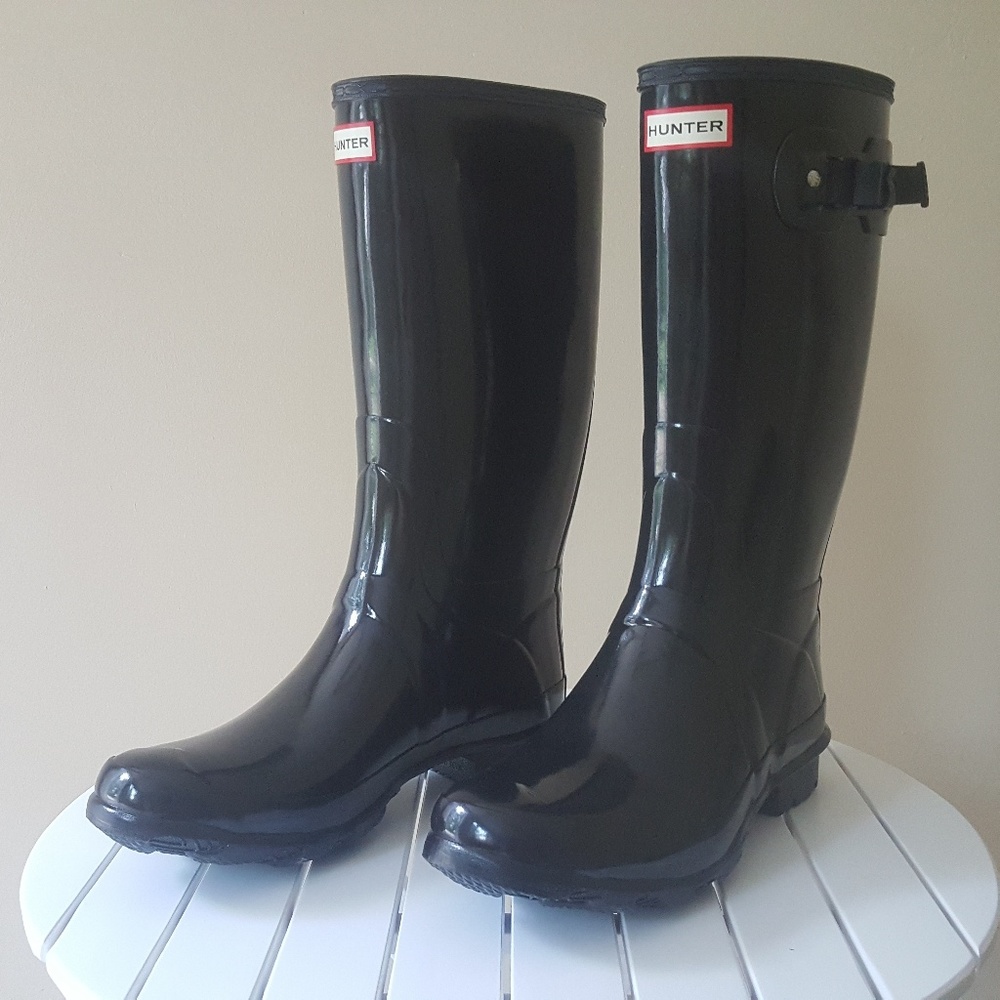 Women's Glossy Hunter Rain Boots NWOT