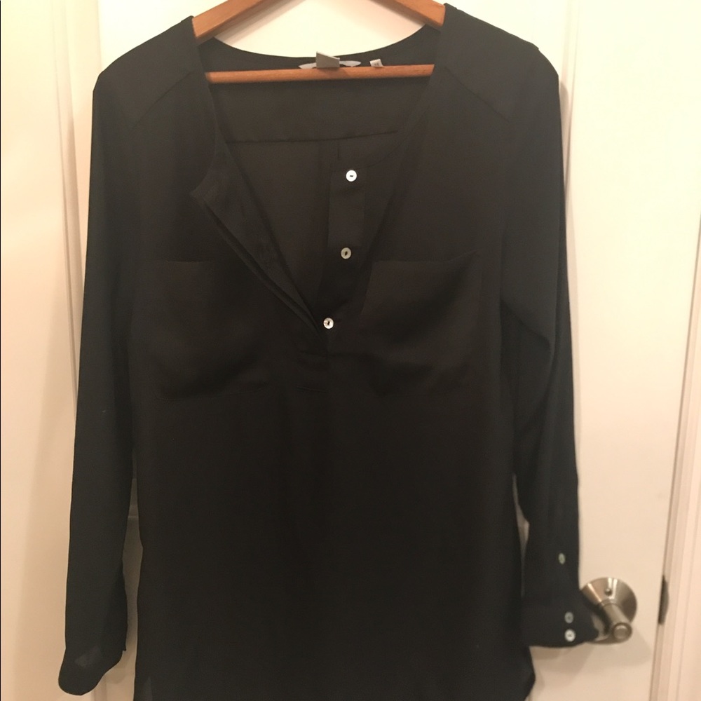 Black long sleeved blouse