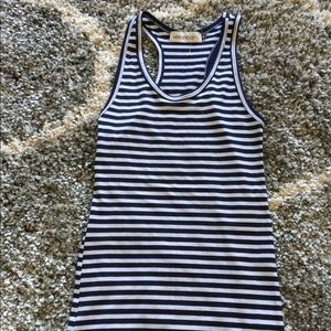 Navy and White Stripe Cotton Tank