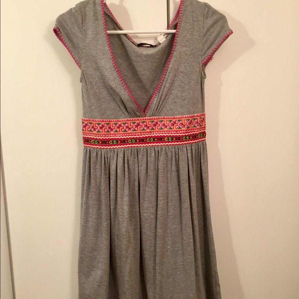 Urban Outfitters gray embroidered dress
