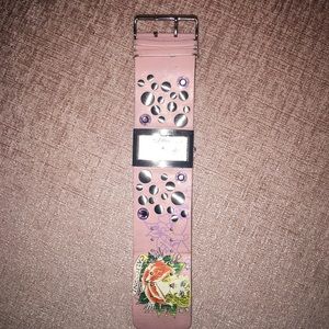 🔴 Ed Hardy Leather and Swarovski Crystal Watch