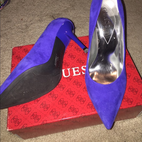 Guess Blue Suede Heels - Picture 3 of 4