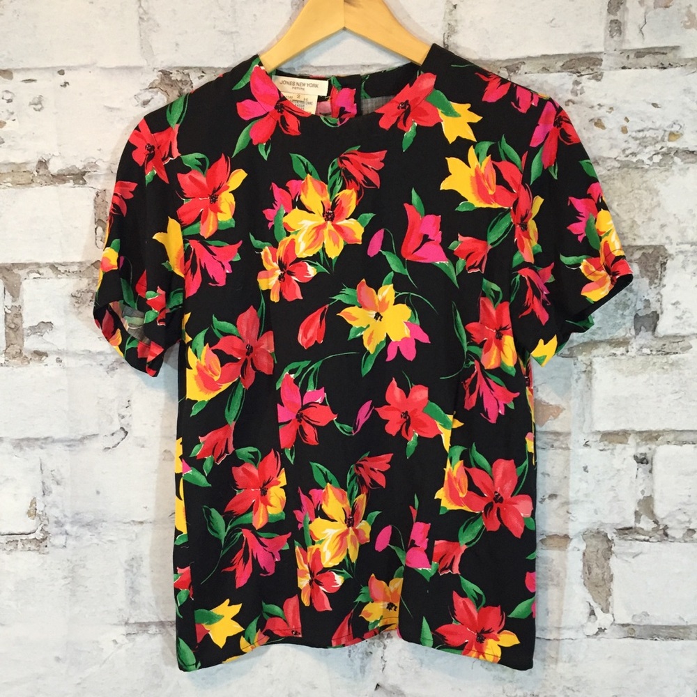 Jones New York Petite - short sleeve floral top