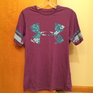 Purple Women's Under Armour semi-fitted workout T-shirt