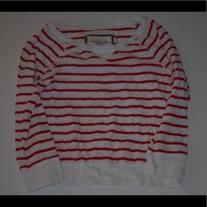 Red and white strip quarter sleeve