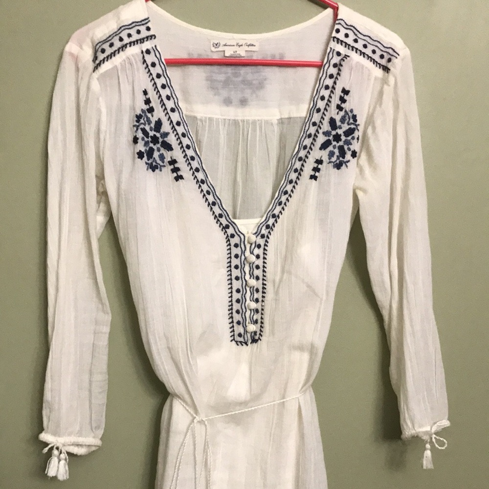 American Eagle White Bohemian Dress.